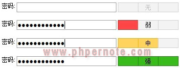 Javascript检测用户输入密码强度的效果代码